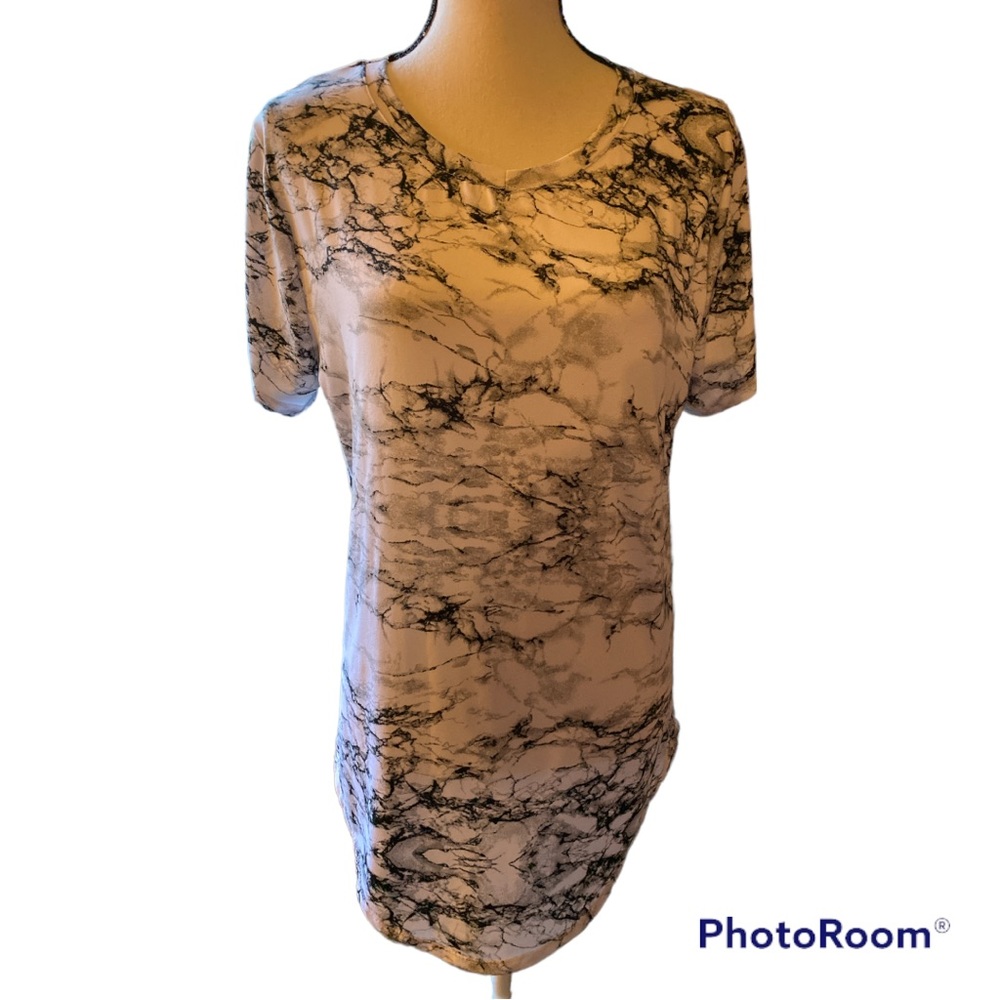 Plus Size Women' S Fashion Casual Round Neck Short Sleeve Tie Dye Tee Shirt